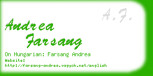 andrea farsang business card